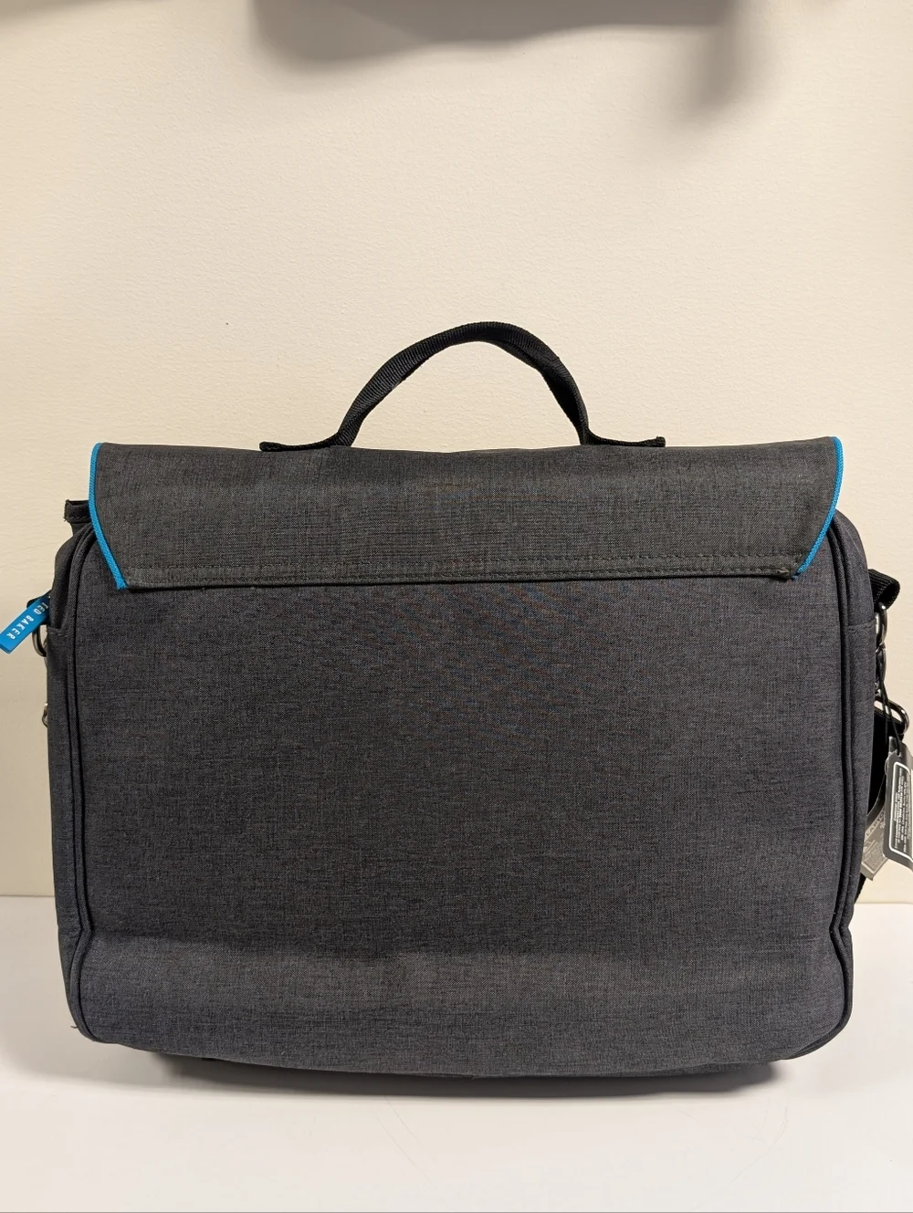 Ted Baker London Laptop Messenger Bag Gray Blue Trim NWT Bodywear Work Travel